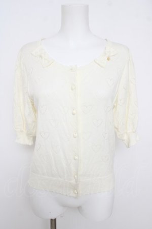 画像: BABY, THE STARS SHINE BRIGHT / Heart Half五分袖カーディガン  生成り Y-26-03-24-059-BA-TO-SZ-ZY