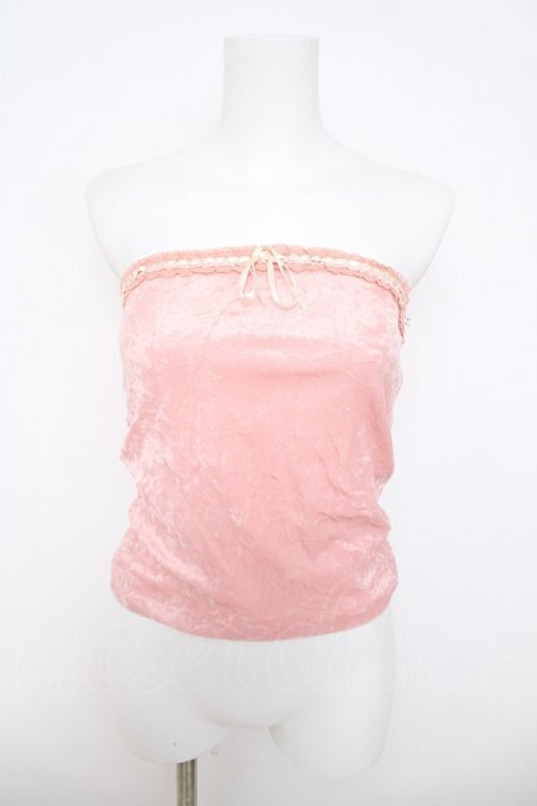 画像1: LIZ LISA / リボン通しベロアトップ  ピンク Y-26-03-24-007-LO-TO-SZ-ZY (1)