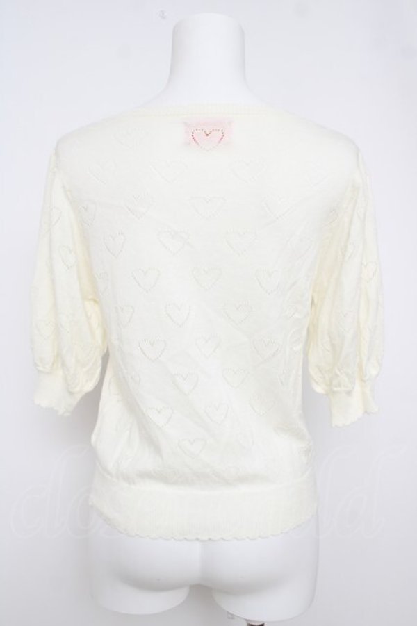 画像2: BABY, THE STARS SHINE BRIGHT / Heart Half五分袖カーディガン  生成り Y-26-03-24-059-BA-TO-SZ-ZY (2)