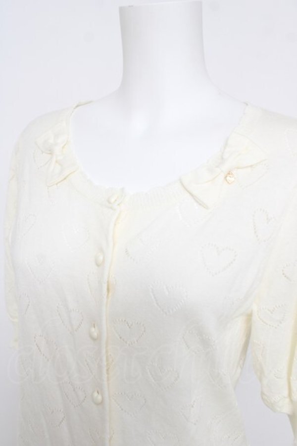 画像3: BABY, THE STARS SHINE BRIGHT / Heart Half五分袖カーディガン  生成り Y-26-03-24-059-BA-TO-SZ-ZY (3)