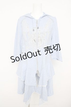 画像: Rozen Kavalier / ZIPフード刺繍入りカーディガン  ブルー Y-26-03-24-062-OO-TO-SZ-ZY