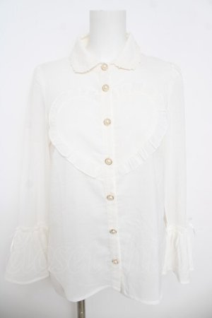 画像: Secret Honey / ハートフリルブラウス  白 Y-26-03-24-064-CA-BL-AS-ZY