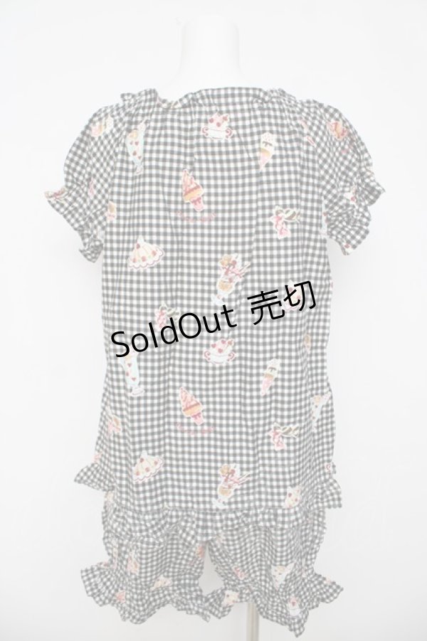 画像2: Innocent World / スウィートルームウェアー(ドルチェ柄)  黒 Y-26-03-24-065-IW-OP-SZ-ZY (2)