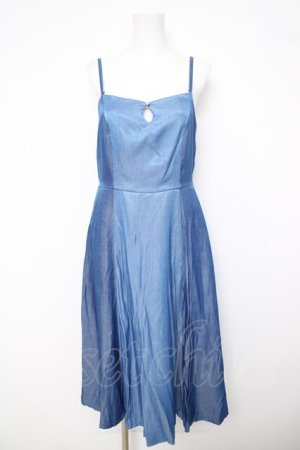 画像: axes femme / チェーン使いバイカラーワンピース F ブルー Y-26-03-24-069-AX-OP-SZ-ZY