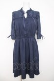 画像1: axes femme POETIQUE / 袖レースワンピース M 紺 Y-26-03-24-072-AX-OP-SZ-ZY (1)