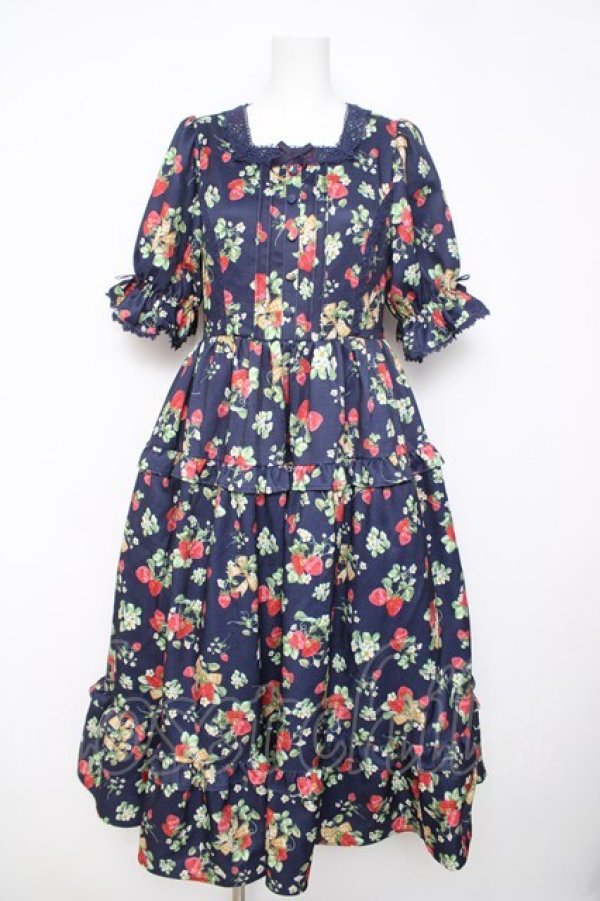 画像1: axes femme kawaii / クラシックベリーワンピース  ネイビー Y-26-03-24-074-AX-OP-SZ-ZY (1)