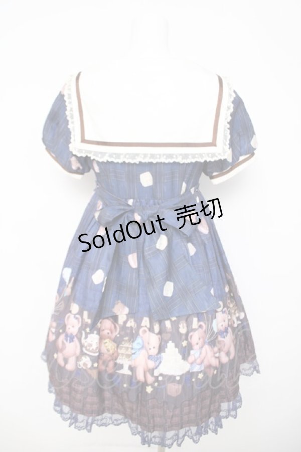 画像2: Doll Paradise / ベアプリントセーラーワンピースセット  紺 Y-26-03-24-077-LO-OP-SZ-ZY (2)