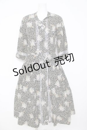 画像: PINK HOUSE / クローバー&シロツメクサワンピース F ブラック Y-26-03-24-079-LO-OP-SZ-ZY