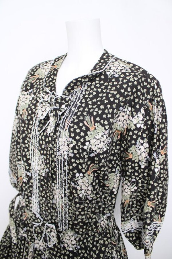 画像3: PINK HOUSE / クローバー&シロツメクサワンピース F ブラック Y-26-03-24-079-LO-OP-SZ-ZY (3)