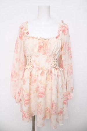 画像: LIZ LISA / オフショルローズ柄ワンピース 0 オフ Y-26-03-24-086-LO-OP-SZ-ZY