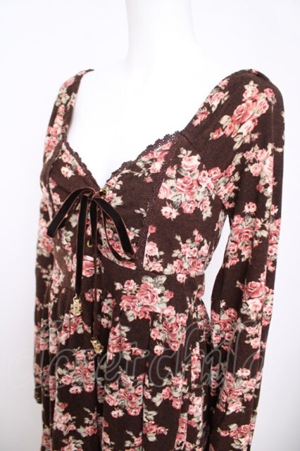 画像3: LIZ LISA / 編み上げローズブーケワンピース 0 ブラウン Y-26-03-24-087-LO-OP-SZ-ZY (3)