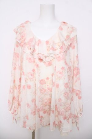 画像: LIZ LISA / 後ろボタン花柄チュニック 0 オフ Y-26-03-24-088-LO-TO-SZ-ZY