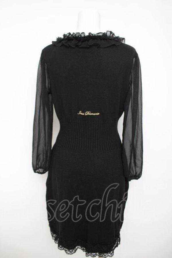 画像2: JESUS DIAMANTE / マドモアゼルエレガンスニットワンピース 40 ブラック Y-26-03-24-090-JE-OP-SZ-ZY (2)