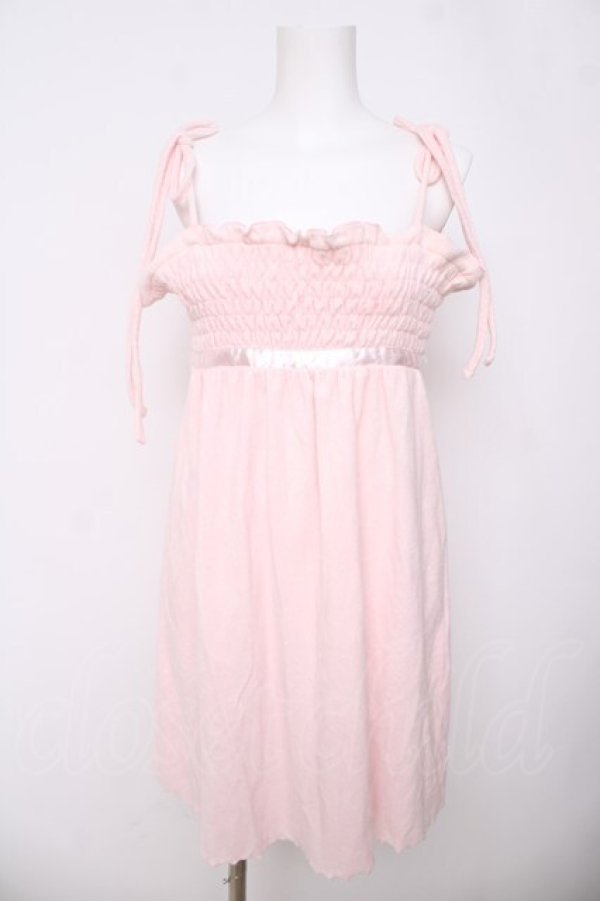 画像1: TRALALA / 肩リボンシャーリングキャミワンピース 0 ピンク Y-26-03-24-102-LO-OP-SZ-ZY (1)
