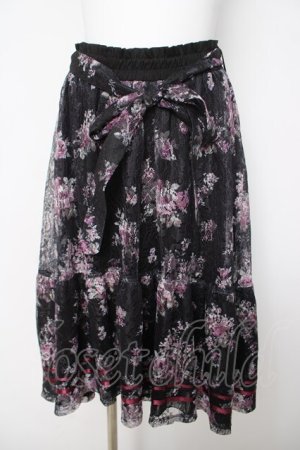 画像: axes femme / フラワーレーススカート F 黒 Y-26-03-24-105-AX-SK-SZ-ZY