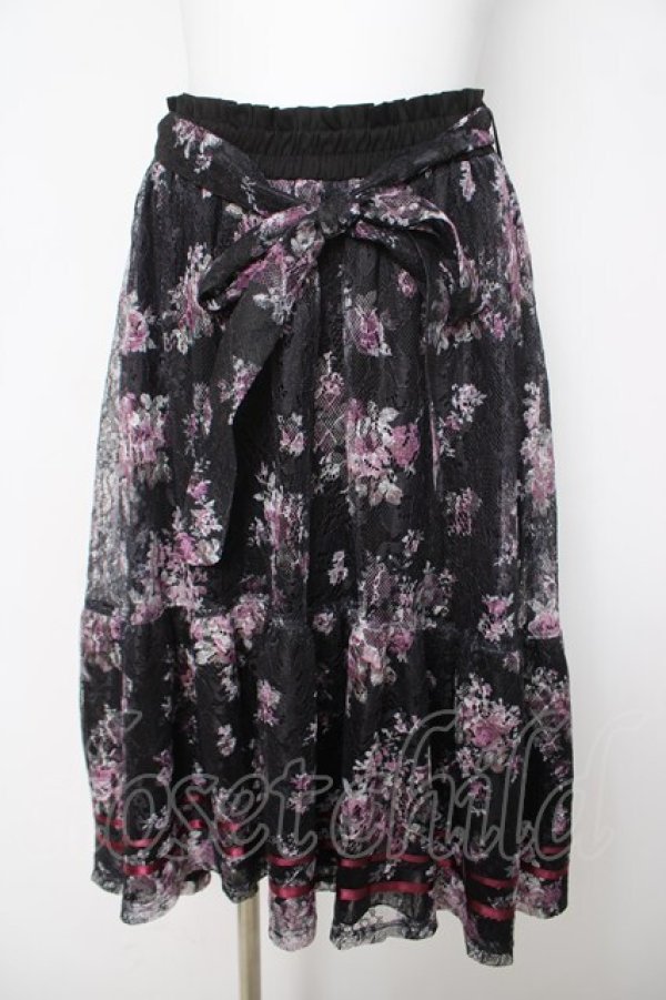 画像1: axes femme / フラワーレーススカート F 黒 Y-26-03-24-105-AX-SK-SZ-ZY (1)