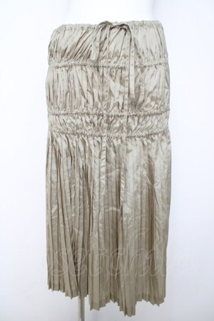 画像: INGEBORG / ワンウェイプリーツスカート  ベージュ Y-26-03-24-109-LO-SK-SZ-ZY