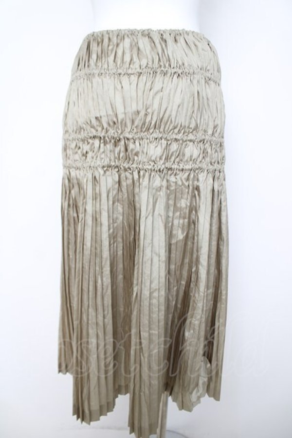 画像2: INGEBORG / ワンウェイプリーツスカート  ベージュ Y-26-03-24-109-LO-SK-SZ-ZY (2)