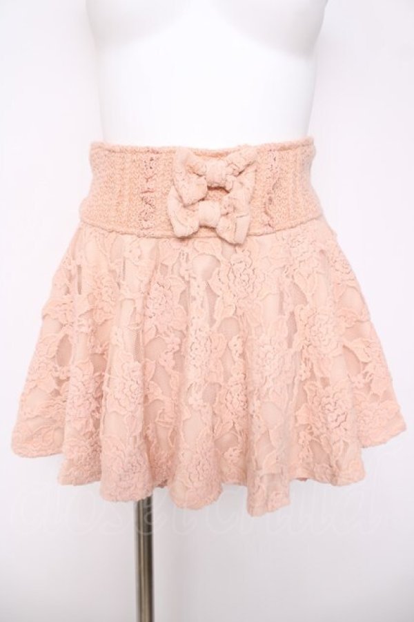 画像1: LIZ LISA / バラ起毛レーススカパン 0 ピンク Y-26-03-24-114-LO-PA-SZ-ZY (1)