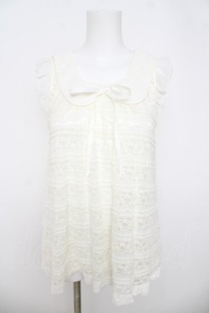 画像: LIZ LISA / スカラップ襟レースノースリーブトップス 0 オフ Y-26-03-24-015-LO-TO-SZ-ZY