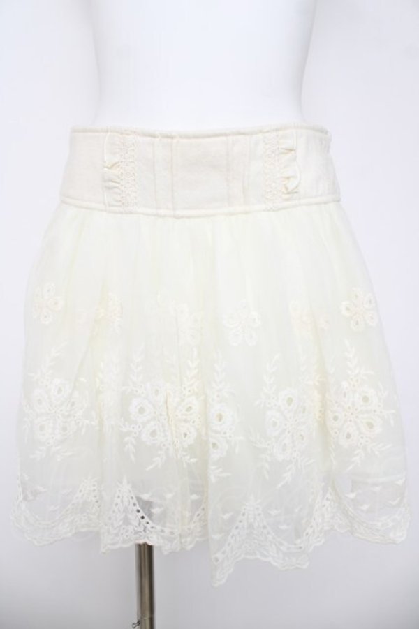 画像1: LIZ LISA / 刺繍チュールスカパン 0 アイボリー Y-26-03-24-116-LO-SK-SZ-ZY (1)