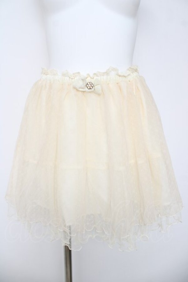 画像1: LIZ　LISA / ミニリボン付きチュールスカート 0 アイボリー Y-26-03-24-117-LO-SK-SZ-ZY (1)