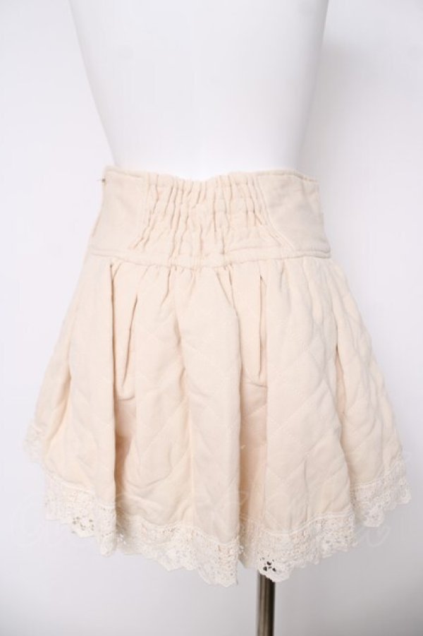 画像2: LIZ LISA / お花モチーフ付きキルティングスカパン 0 アイボリー Y-26-03-24-118-LO-PA-SZ-ZY (2)