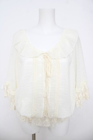 画像: LIZ LISA / お花刺繍レース編み上げトップス 0 アイボリー Y-26-03-24-016-LO-TO-SZ-ZY