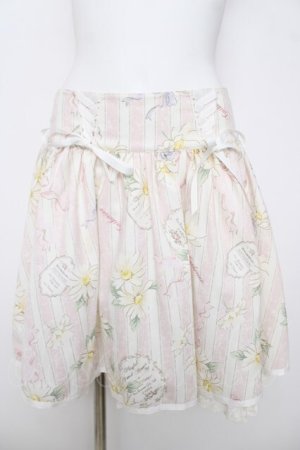 画像: LIZ LISA / ストライプマーガレット柄スカート 0 ピンク Y-26-03-24-129-LO-SK-SZ-ZY