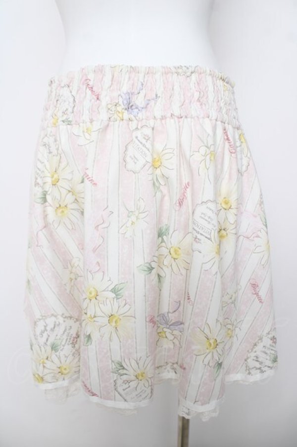 画像2: LIZ LISA / ストライプマーガレット柄スカート 0 ピンク Y-26-03-24-129-LO-SK-SZ-ZY (2)