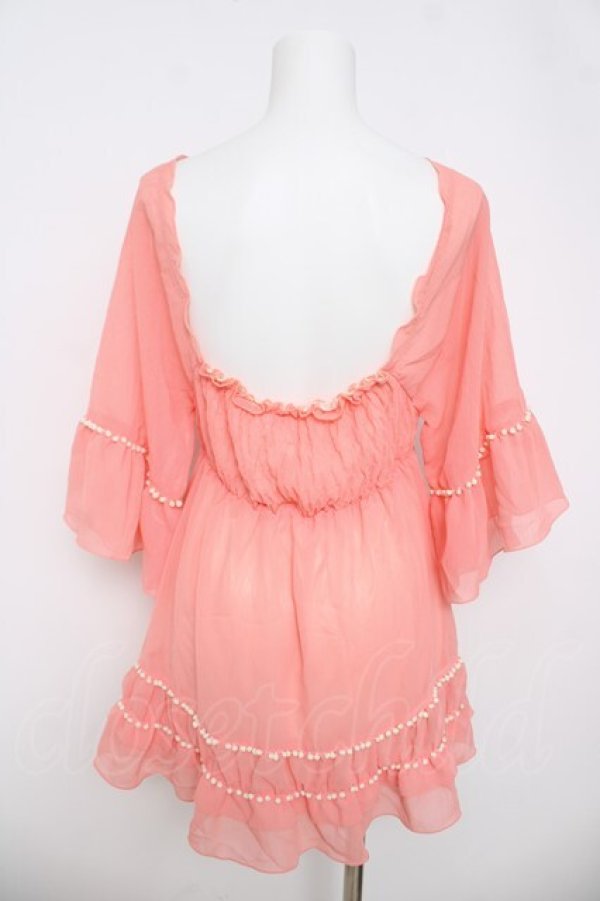 画像2: LIZ LISA / シャーリングオフショルトップス 0 コーラルピンク Y-26-03-24-017-LO-TO-SZ-ZY (2)