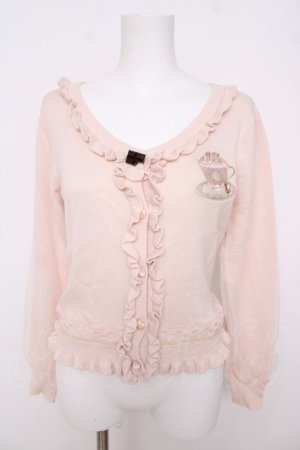 画像: LIZ LISA / スウィートラテ柄カーディガン 0 ピンク Y-26-03-24-020-LO-TO-SZ-ZY