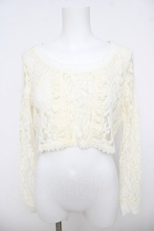 画像: LIZ LISA / 後ろあき総レースショートトップス 0 アイボリー Y-26-03-24-022-LO-TO-SZ-ZY