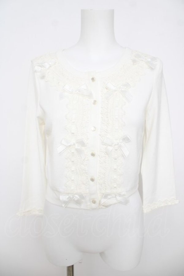 画像1: LIZ LISA / はしごレースカーディガン 0 白 Y-26-03-24-023-LO-TO-SZ-ZY (1)