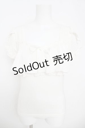 画像: LIZ LISA / シアーチェックフリルカットソー 0 白 Y-26-03-24-026-LO-TO-SZ-ZY