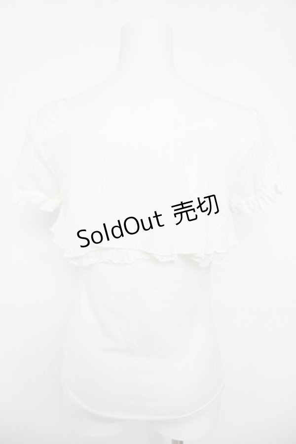 画像2: LIZ LISA / シアーチェックフリルカットソー 0 白 Y-26-03-24-026-LO-TO-SZ-ZY (2)