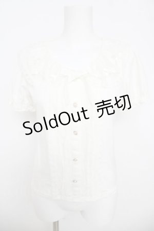 画像: LIZ LISA / レース衿カットトップス 0 白 Y-26-03-24-027-LO-TO-SZ-ZY