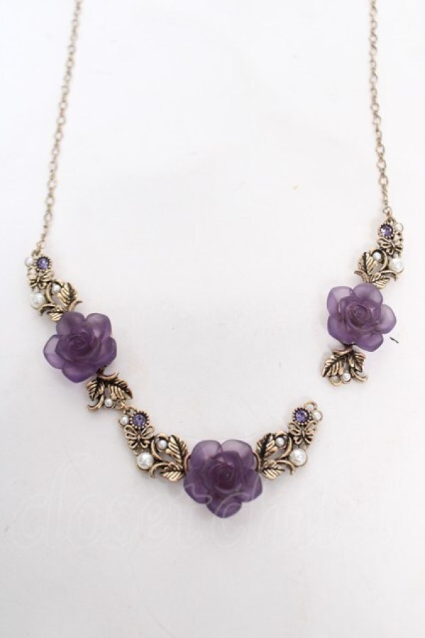 画像1: axes femme / ホマイカローズネックレス  パープル Y-26-03-24-003-AX-AC-SZ-ZY (1)