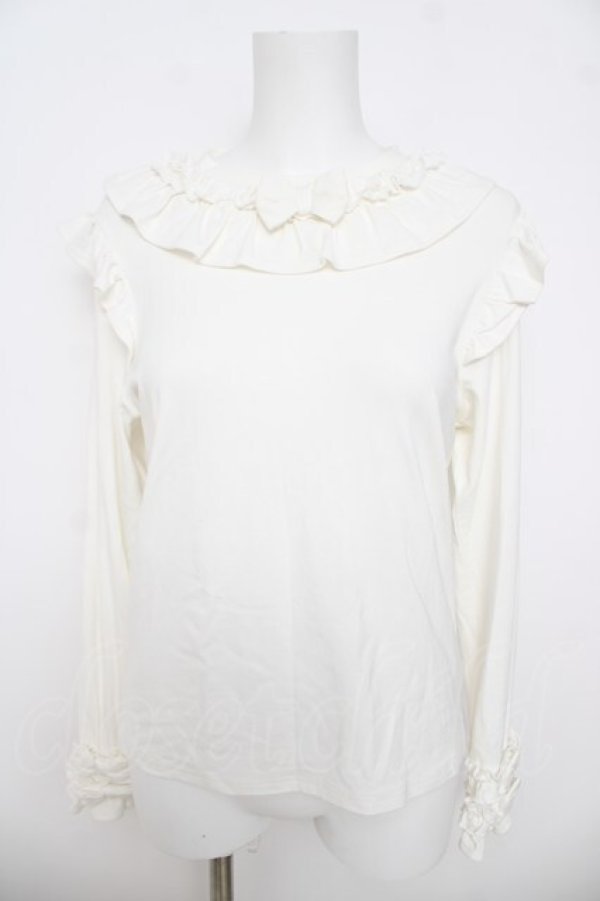 画像1: axes femme kawaii / フリルリボンカットプル M 白 Y-26-03-24-031-AX-TO-SZ-ZY (1)