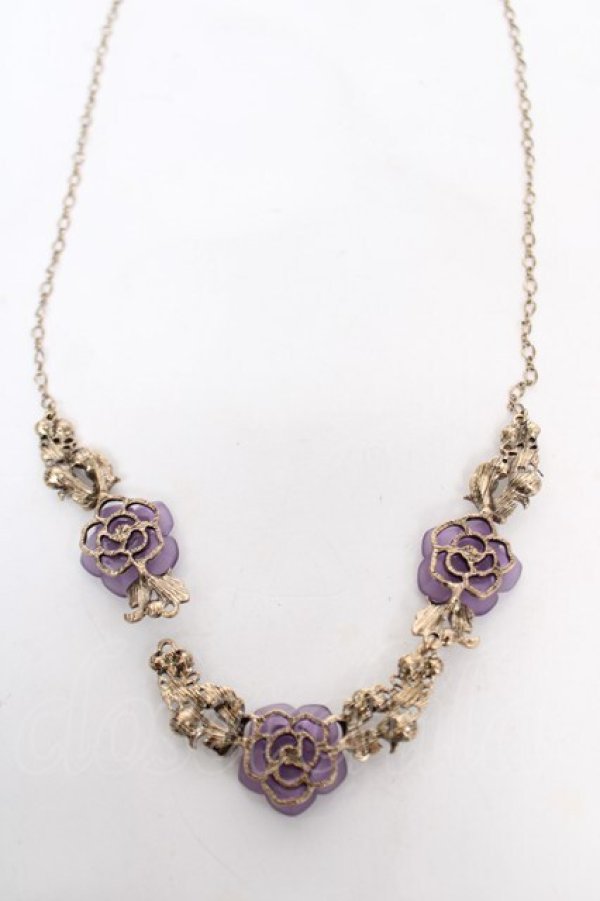 画像2: axes femme / ホマイカローズネックレス  パープル Y-26-03-24-003-AX-AC-SZ-ZY (2)