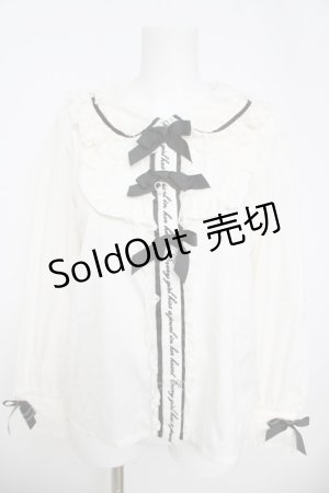 画像: LIZ LISA / 3連リボンメッセージブラウス 0 ホワイト/ブラック Y-26-03-24-034-LO-BL-SZ-ZY