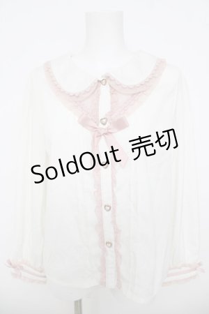 画像: LIZ LISA / ハートレースブラウス 0 オフ/ピンク Y-26-03-24-035-LO-BL-SZ-ZS