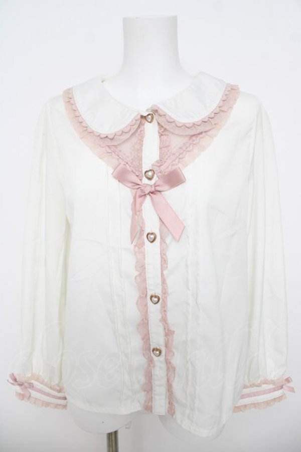 画像1: LIZ LISA / ハートレースブラウス 0 オフ/ピンク Y-26-03-24-035-LO-BL-SZ-ZY (1)
