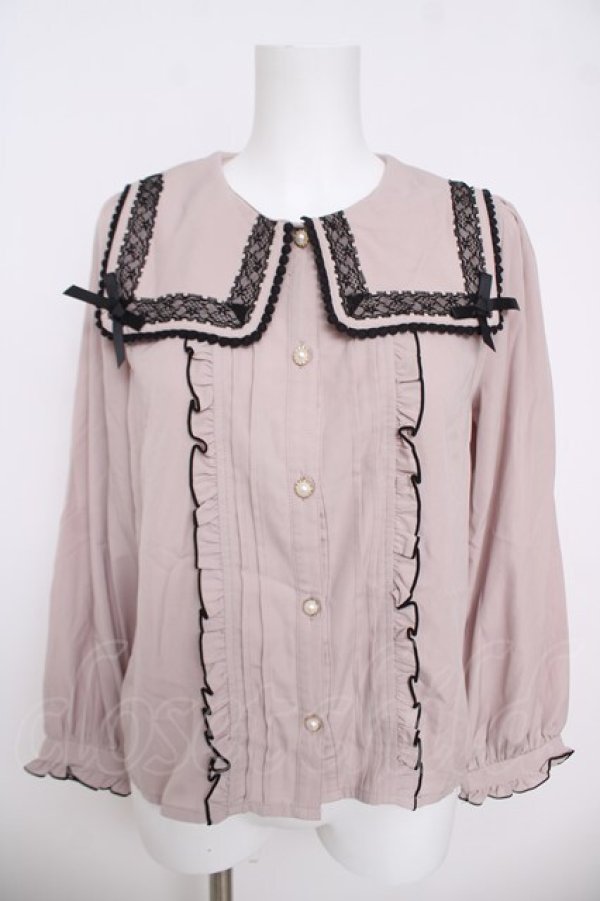 画像1: LIZ LISA / スクエアセーラーカラーブラウス 0 ピンク Y-26-03-24-036-LO-BL-SZ-ZY (1)