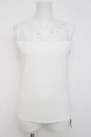 画像: axes femme / 吸水速乾チュールレースタンク F 生成り Y-26-03-26-038-AX-TO-SZ-ZY