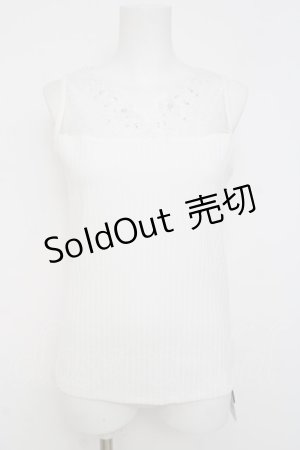 画像: axes femme / 吸水速乾チュールレースタンク F 生成り Y-26-03-26-038-AX-TO-SZ-ZY