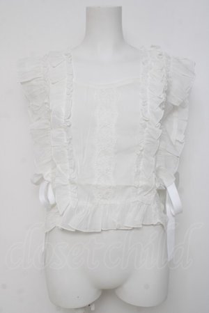 画像: axes femme / サイドリボンフリルベスト F 白 Y-26-03-26-039-AX-TO-SZ-ZY