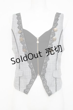 画像: axes femme POETIQUE / フロントジップショートベスト M グレー Y-26-03-26-041-AX-TO-SZ-ZY