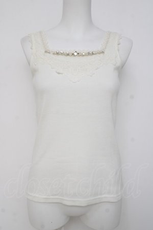 画像: axes femme / ビジューストーン付きタンクトップ M 生成り Y-26-03-26-042-AX-TO-SZ-ZY