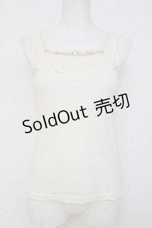 画像: axes femme / ビジューストーン付きタンクトップ M 生成り Y-26-03-26-042-AX-TO-SZ-ZY